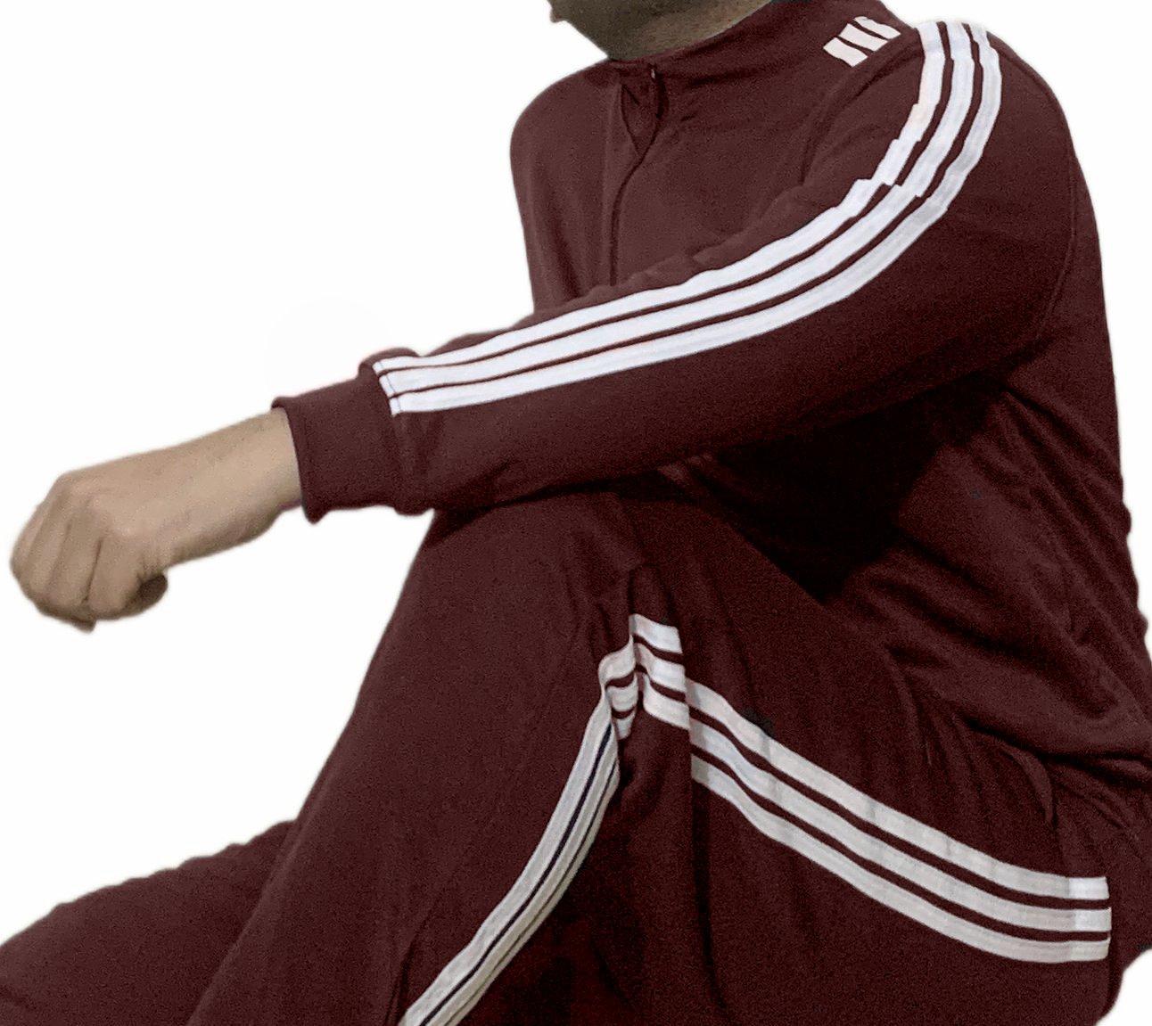 Premium Adi Zipper Tracksuit (Swiss Fabric) | Maroon