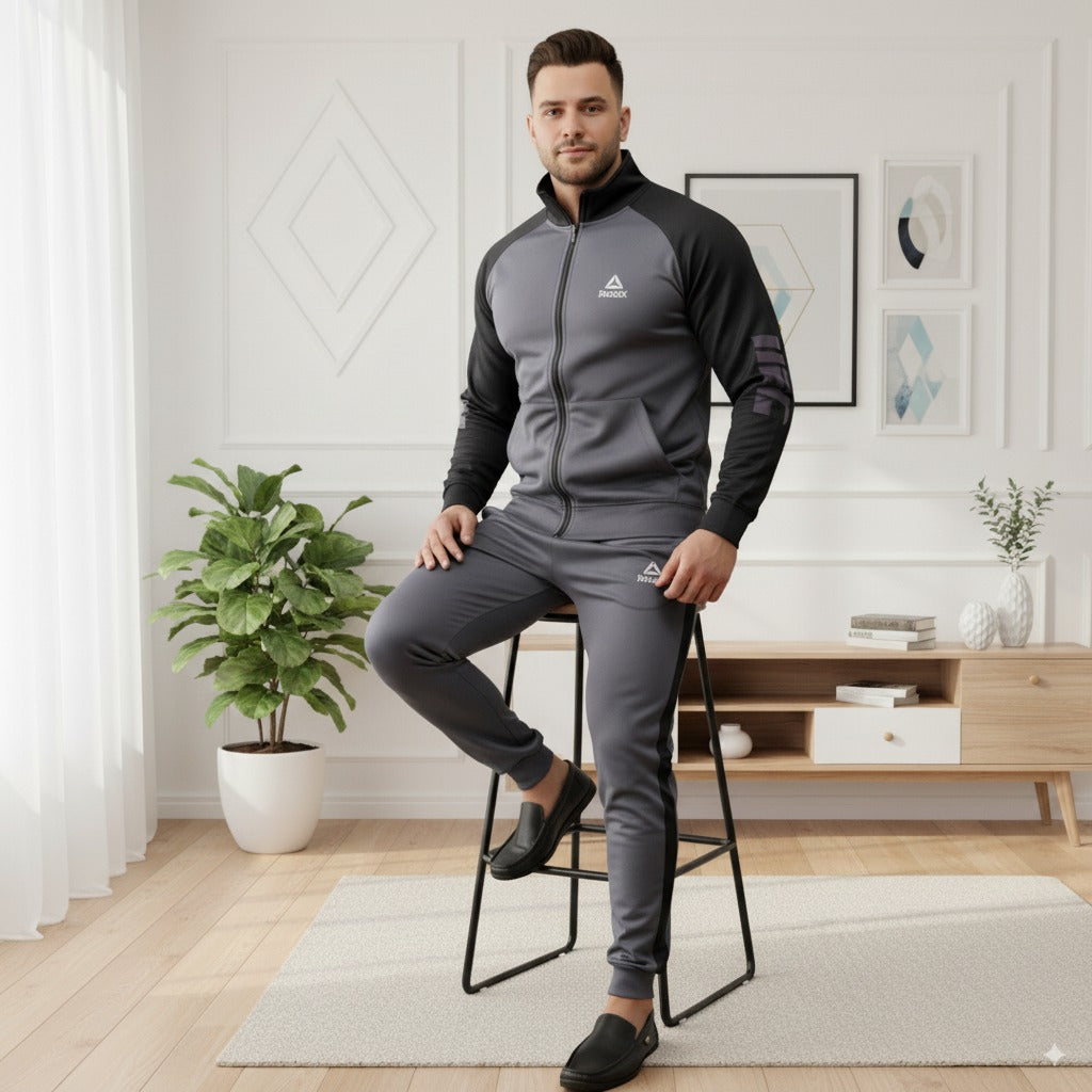 Premium Scuba Rbk Panel Tracksuit  | Grey