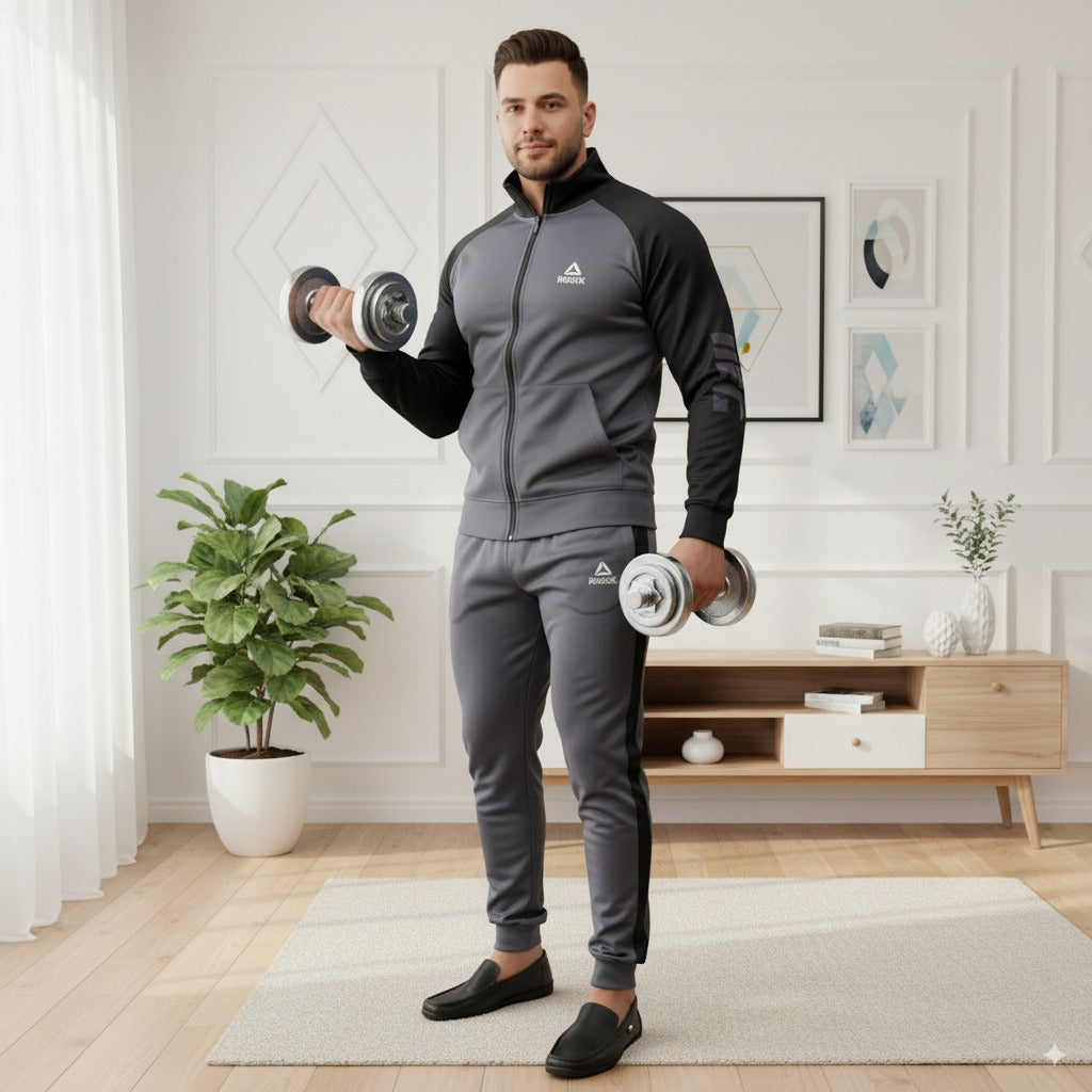 Premium Scuba Rbk Panel Tracksuit  | Grey