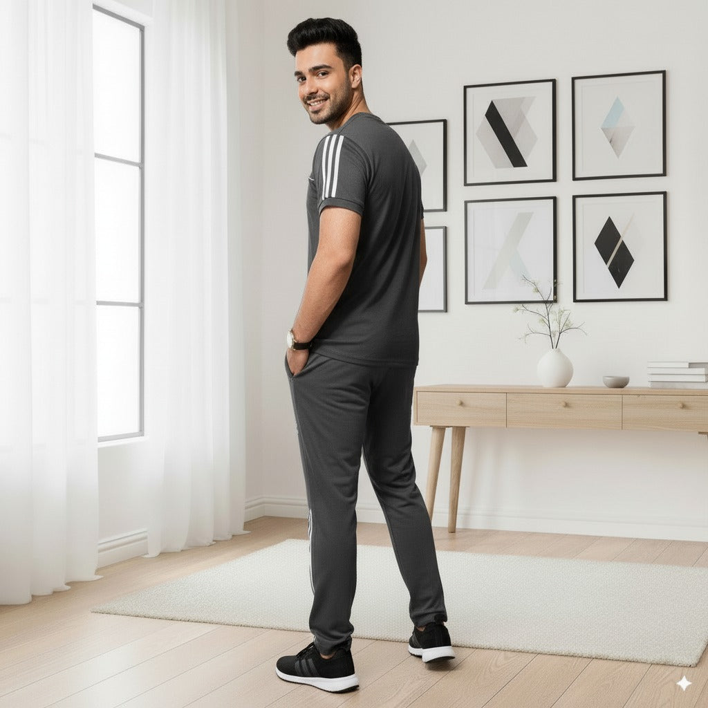 Adi Summer Terry Jersey Tracksuit | Charcoal