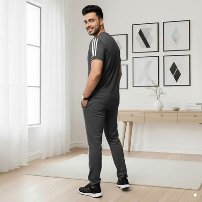 Adi Summer Terry Jersey Tracksuit | Charcoal