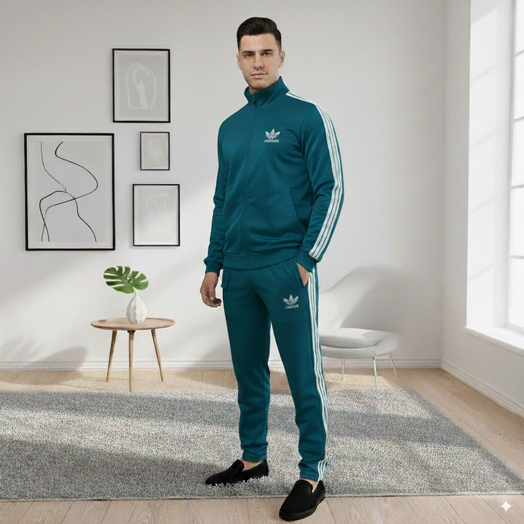 Premium Adi Zipper Tracksuit (Swiss Fabric) | Zink