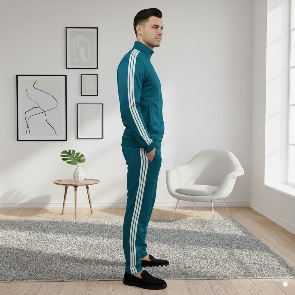 Premium Adi Zipper Tracksuit (Swiss Fabric) | Zink