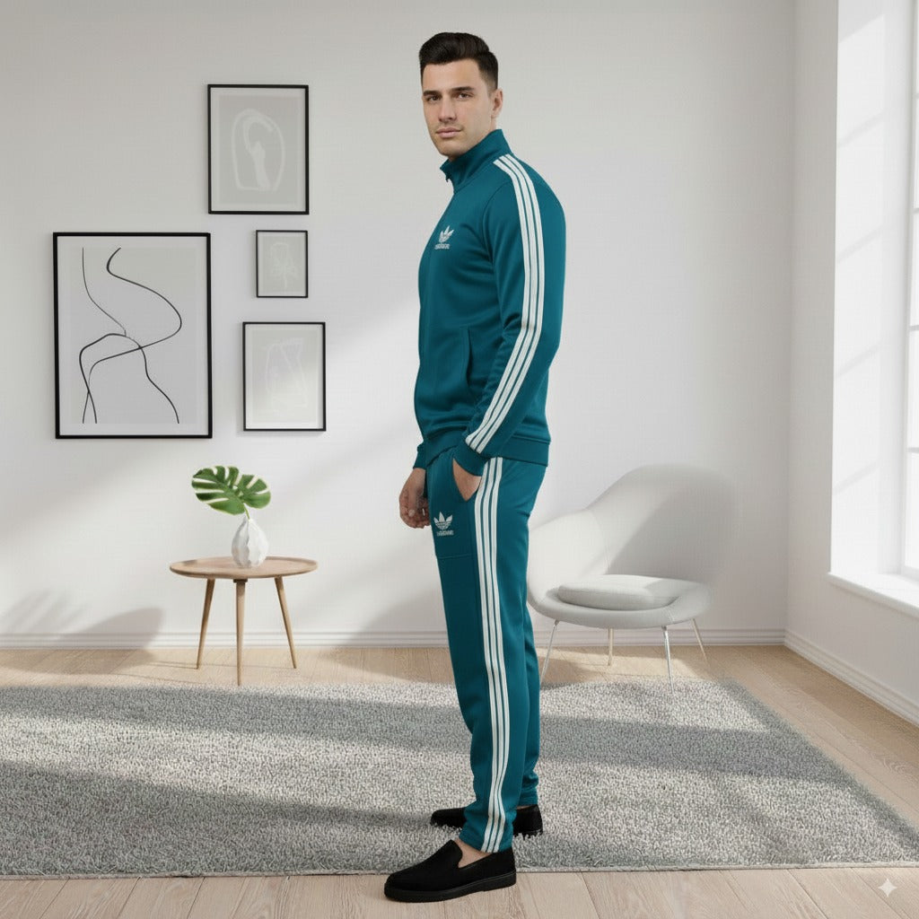 Premium Adi Zipper Tracksuit (Swiss Fabric) | Zink