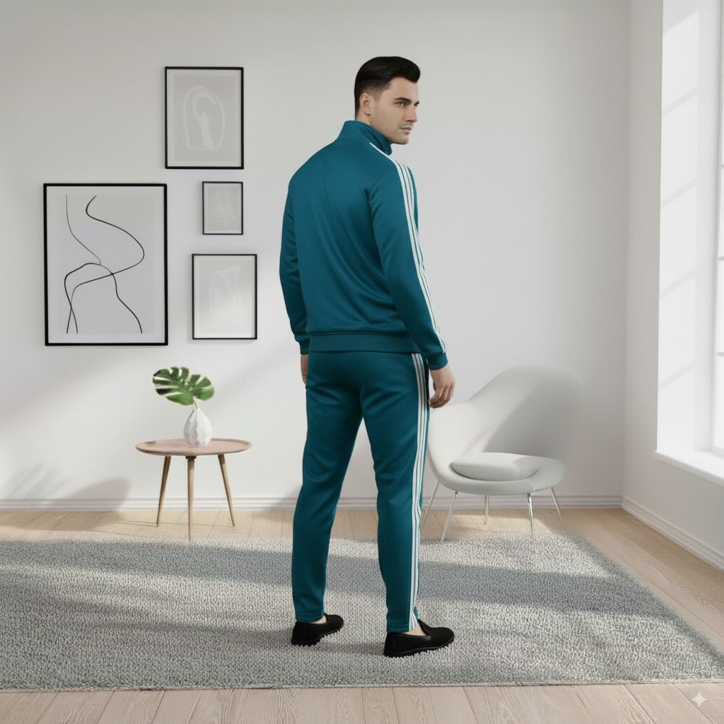 Premium Adi Zipper Tracksuit (Swiss Fabric) | Zink