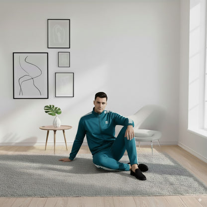 Premium Adi Zipper Tracksuit (Swiss Fabric) | Zink