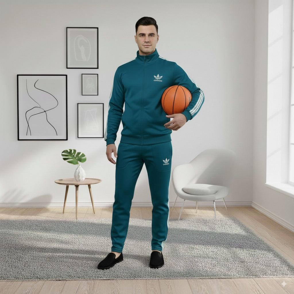 Premium Adi Zipper Tracksuit (Swiss Fabric) | Zink