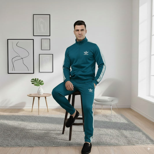 Premium Adi Zipper Tracksuit (Swiss Fabric) | Zink