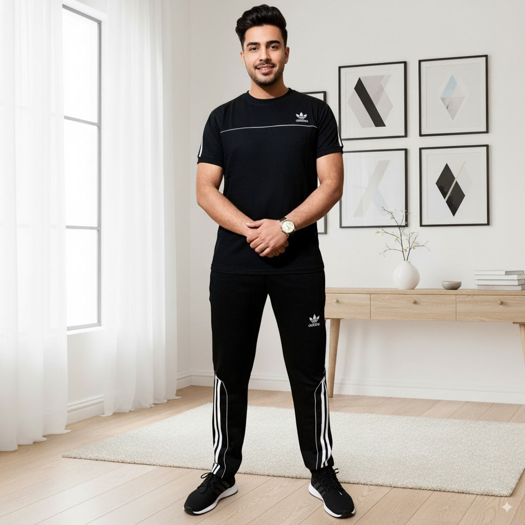 Adi Summer Terry Jersey Tracksuit | Black