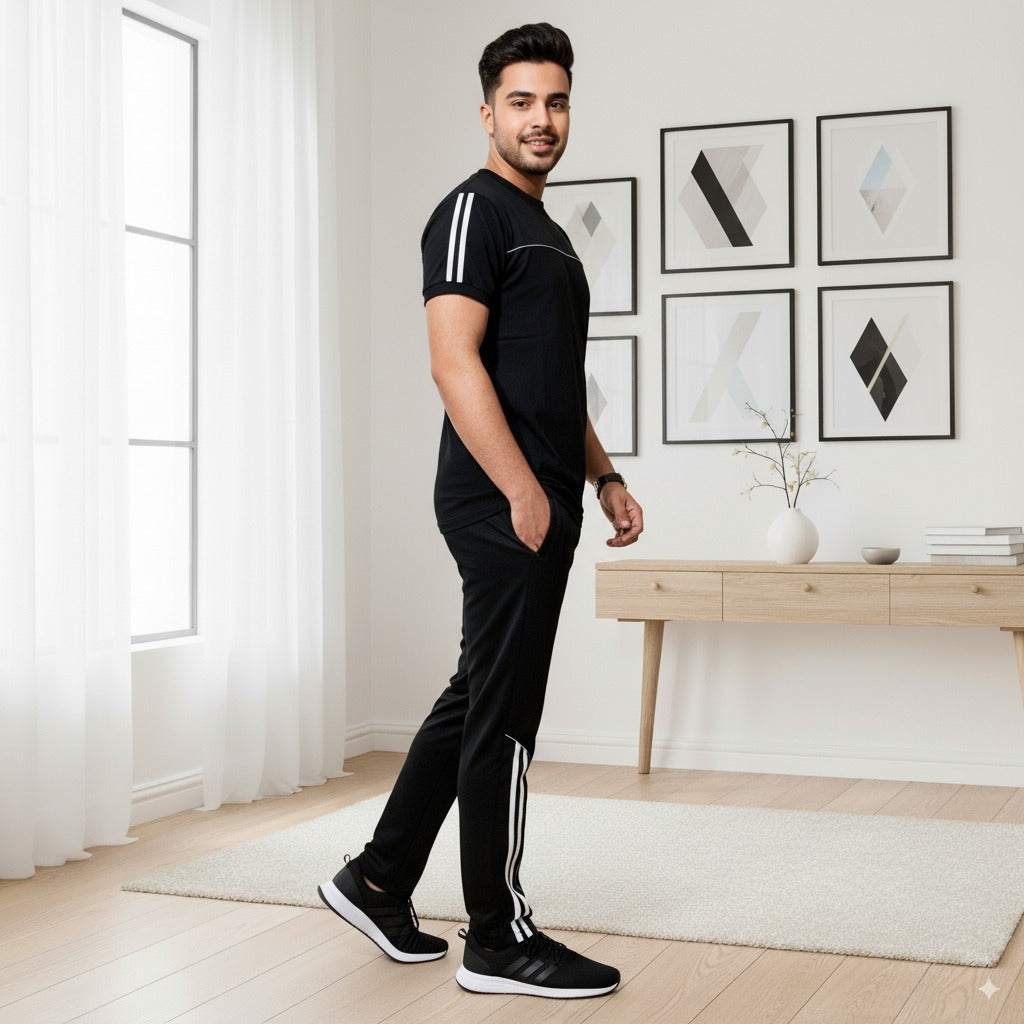 Adi Summer Terry Jersey Tracksuit | Black
