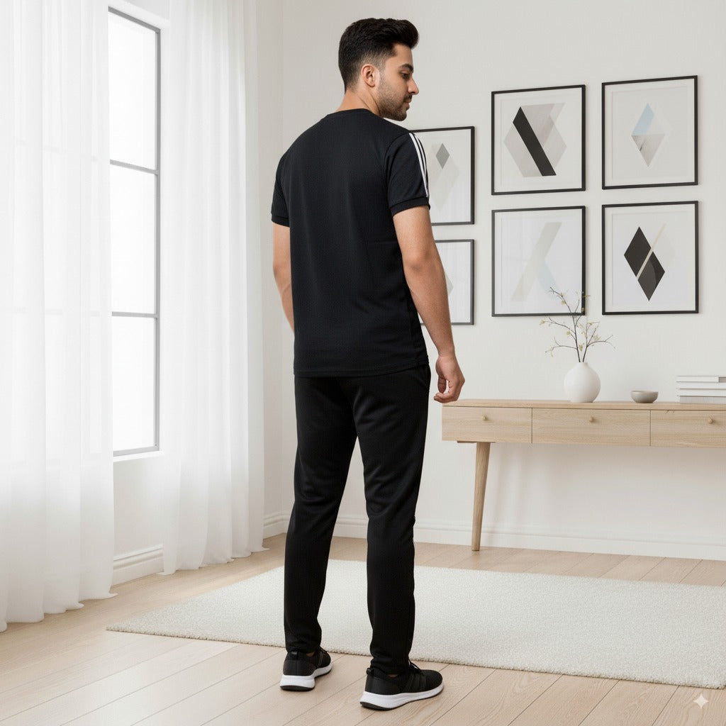 Adi Summer Terry Jersey Tracksuit | Black