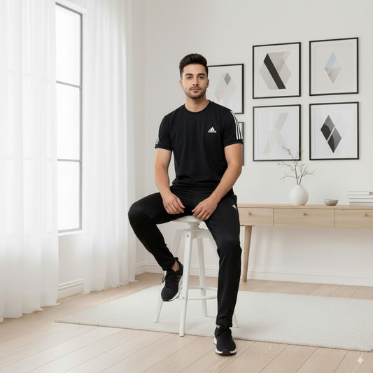 Adi Summer Terry Jersey Tracksuit | Black
