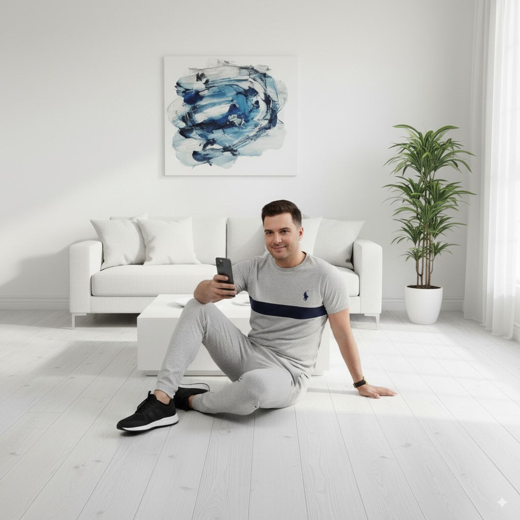 Tracksuit Polo Terry Jersey | Light Grey