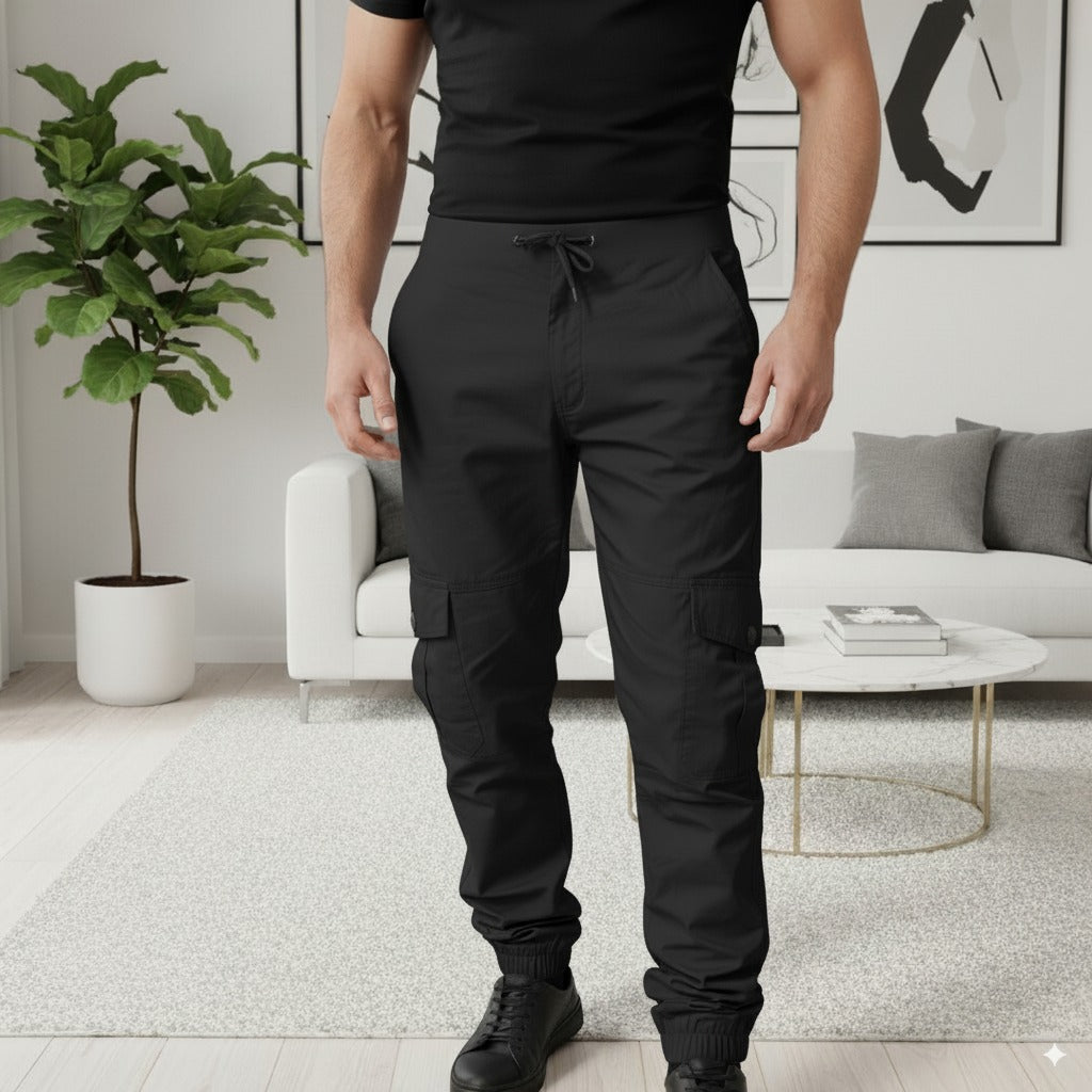 Cotton Cargo Trousers 6 Pockets | Black
