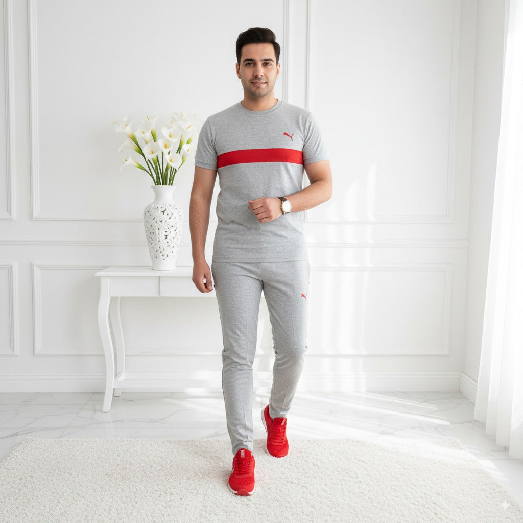 Tracksuit Pum@ Terry Jersey | Light Grey