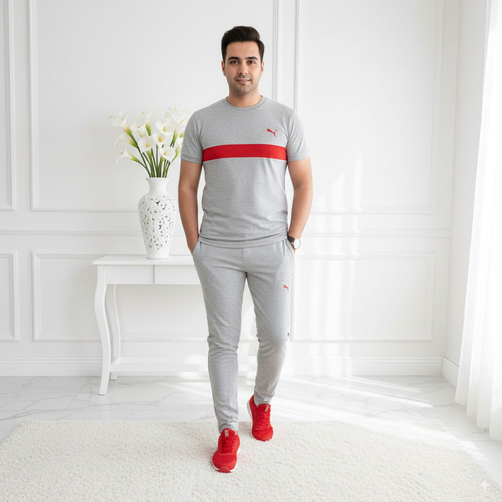 Tracksuit Pum@ Terry Jersey | Light Grey