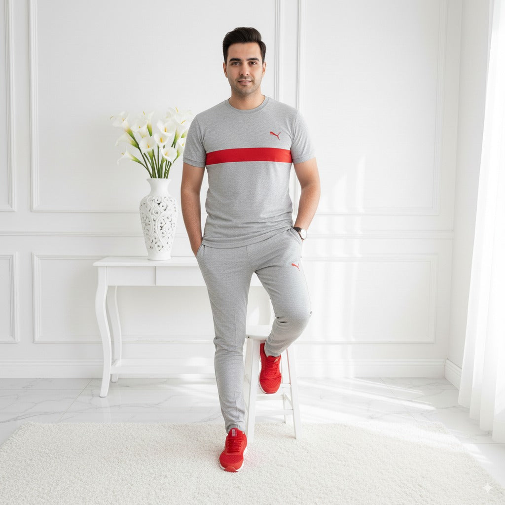 Tracksuit Pum@ Terry Jersey | Light Grey