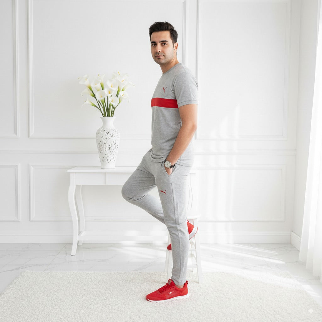 Tracksuit Pum@ Terry Jersey | Light Grey