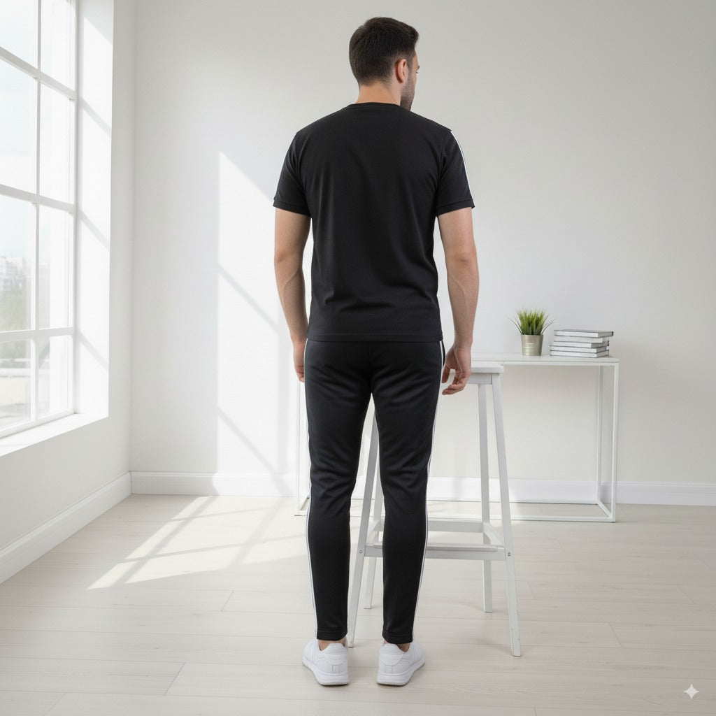 Adi Terry Jersey 3-Stripe Tracksuit | Black