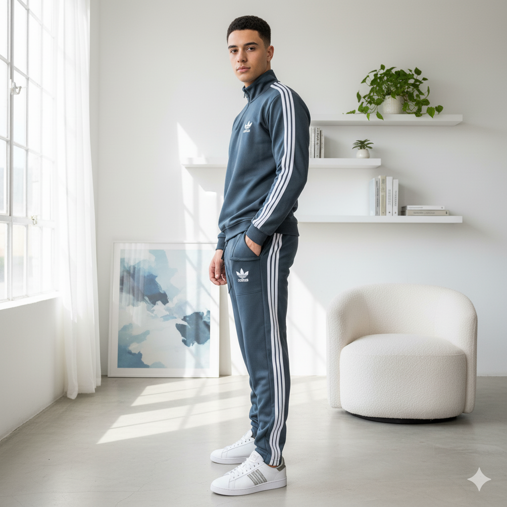 Premium Adi Zipper Tracksuit (Swiss Fabric) | Znic Grey