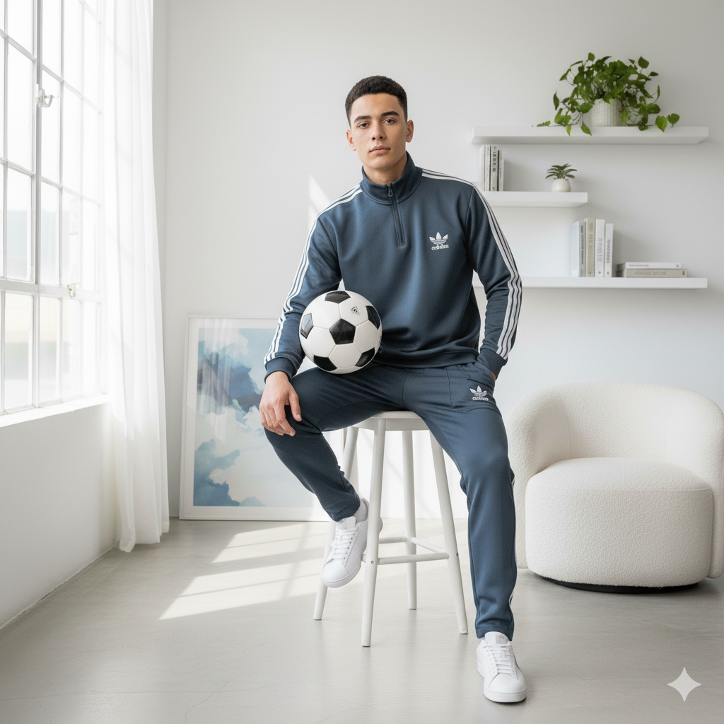 Premium Adi Zipper Tracksuit (Swiss Fabric) | Znic Grey