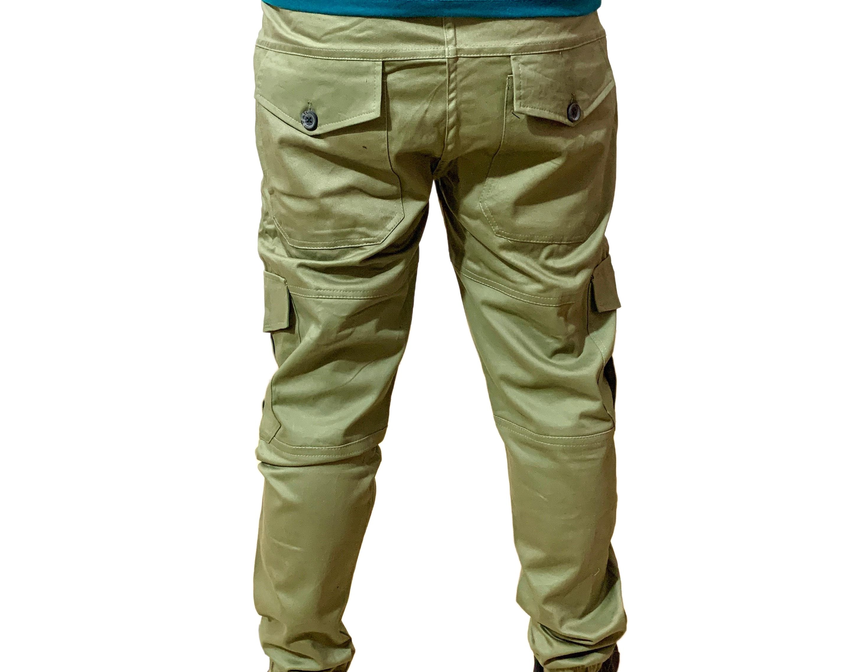 Thick Cotton Cargo Trousers 6 Pockets | Green