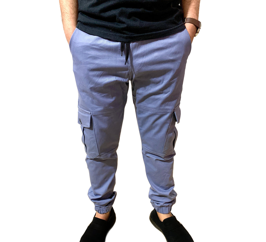 Thick Cotton Cargo Trousers 6 Pockets | Grey