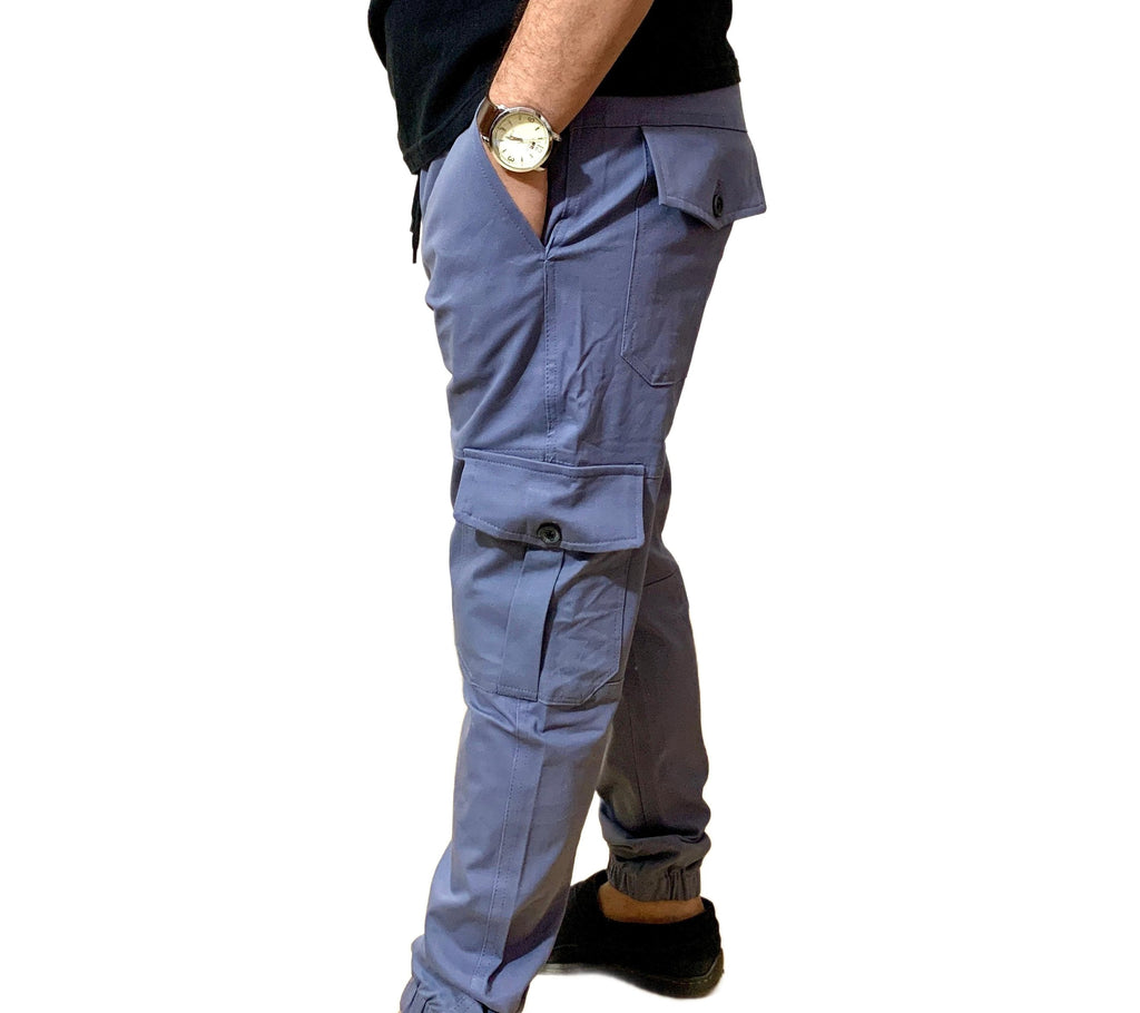 Thick Cotton Cargo Trousers 6 Pockets | Grey