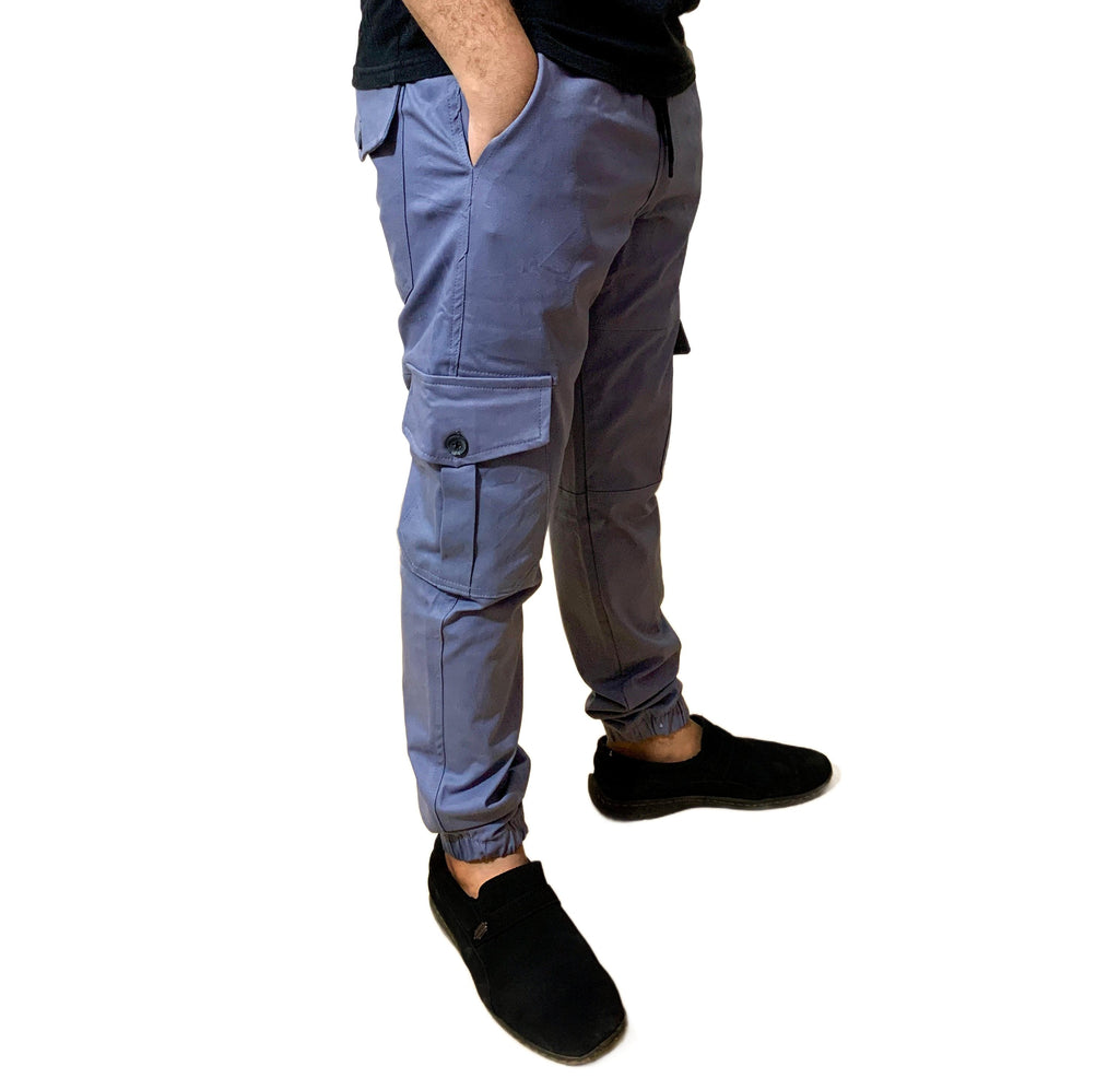 Thick Cotton Cargo Trousers 6 Pockets | Grey