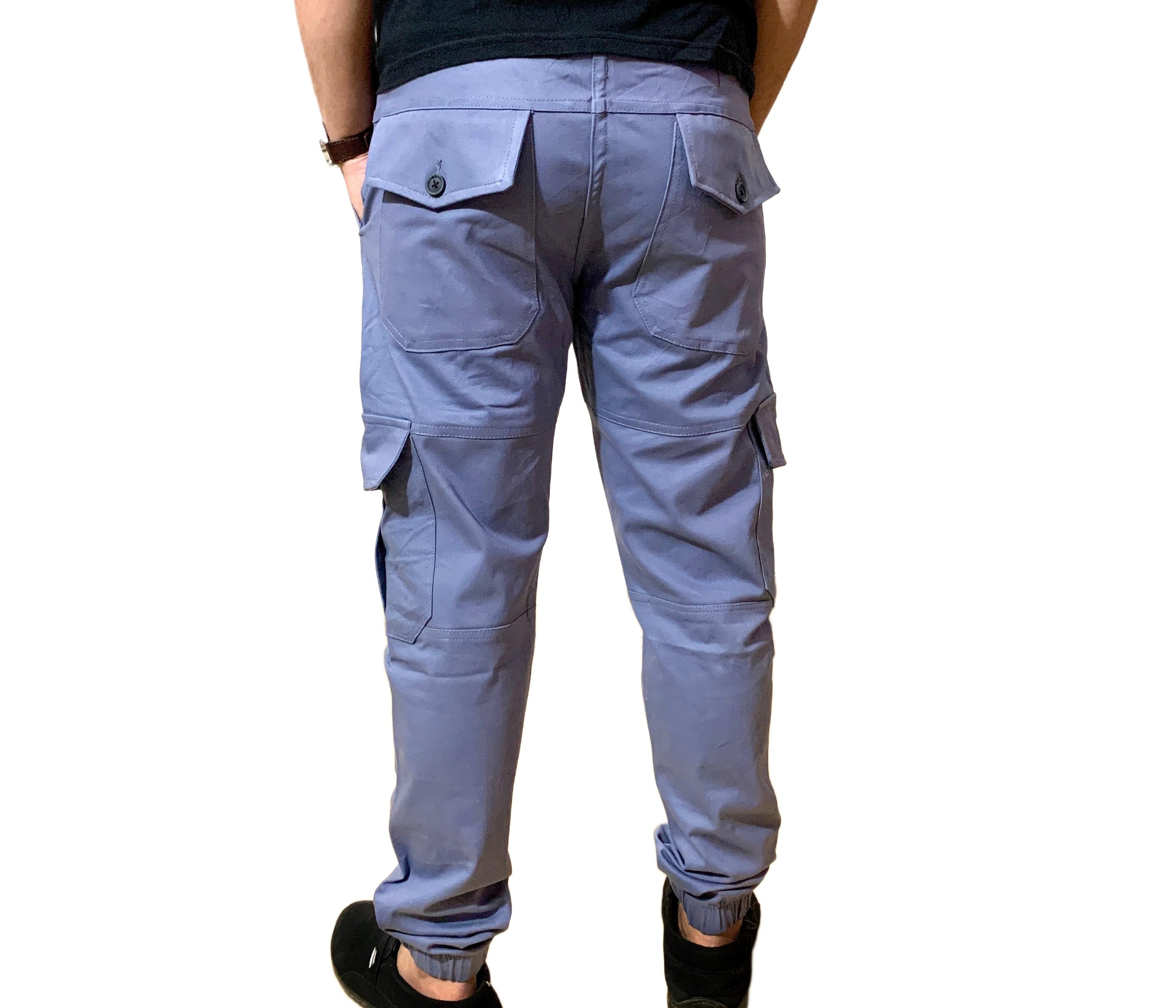 Thick Cotton Cargo Trousers 6 Pockets | Grey