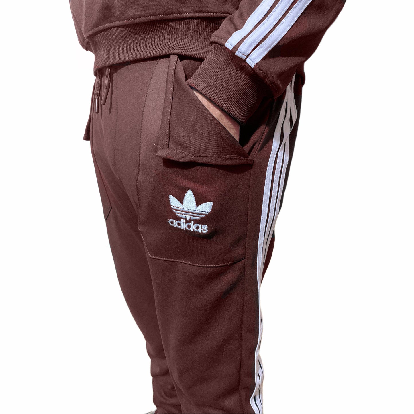 Premium Adi Zipper Tracksuit (Swiss Fabric) | Maroon