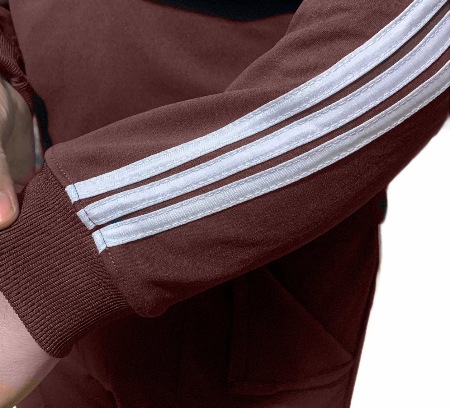 Premium Adi Zipper Tracksuit (Swiss Fabric) | Maroon