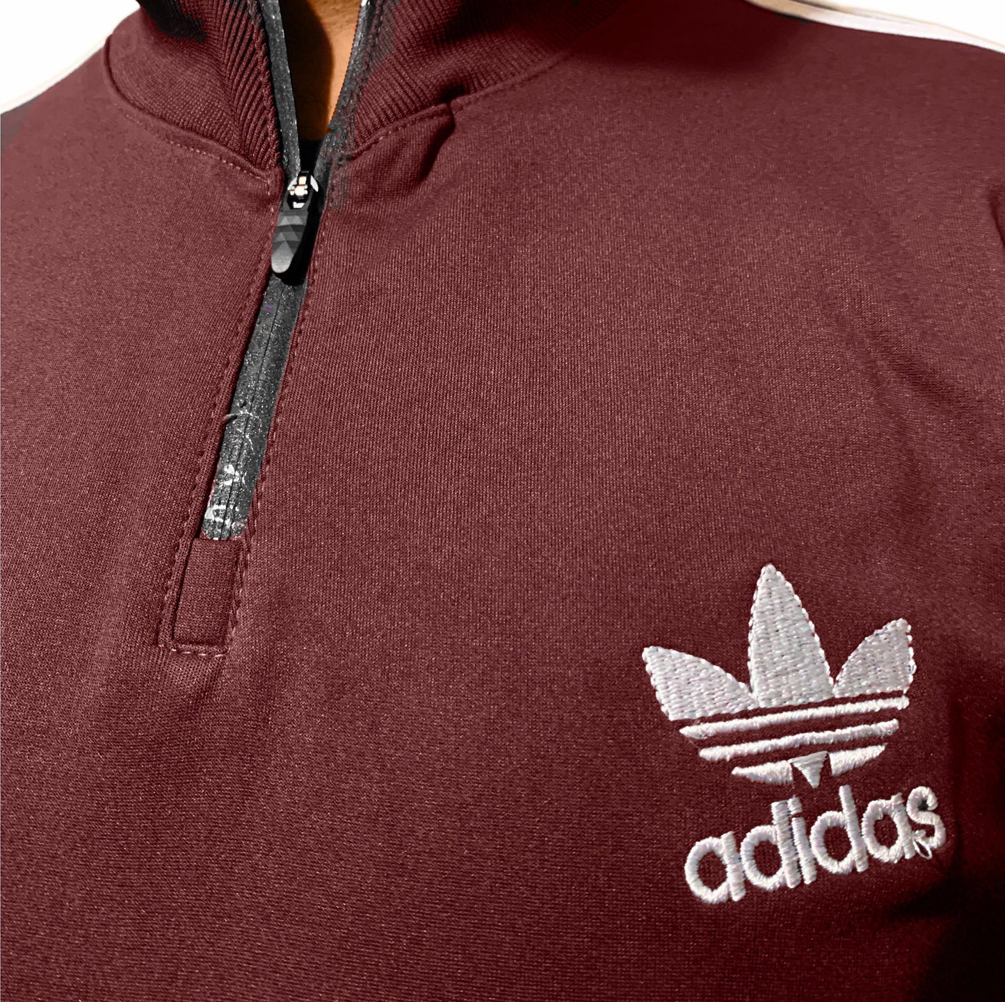 Premium Adi Zipper Tracksuit (Swiss Fabric) | Maroon