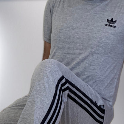 Adi Terry Jersey 3-Stripe Tracksuit | Grey