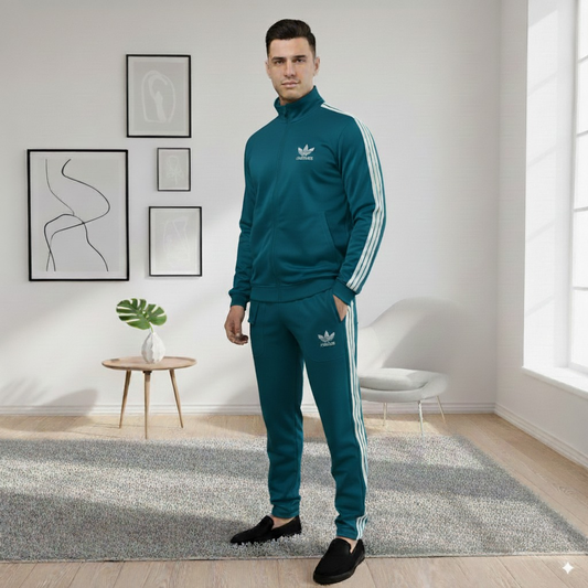 Premium Adi Zipper Tracksuit (Swiss Fabric) | Zink